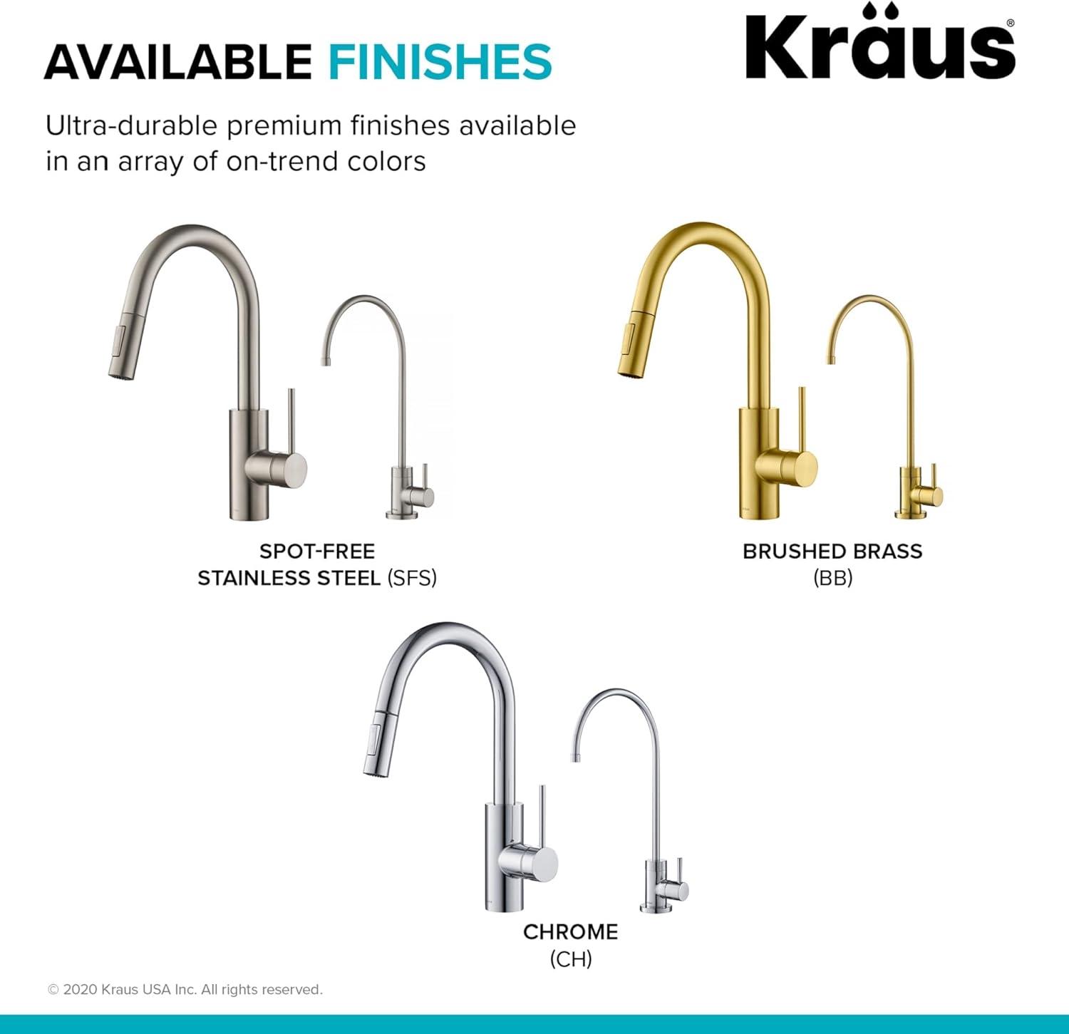 KRAUS Oletto Pull-Down Kitchen Faucet and Purita Water Filter Faucet Combo