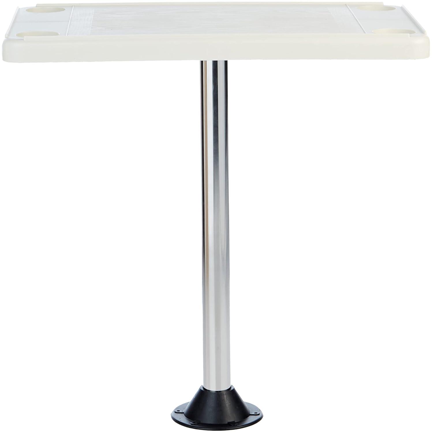 Detmar 12-1106C Ivory Removable Marine/RV Table Kit - Rectangular, Surface Mount