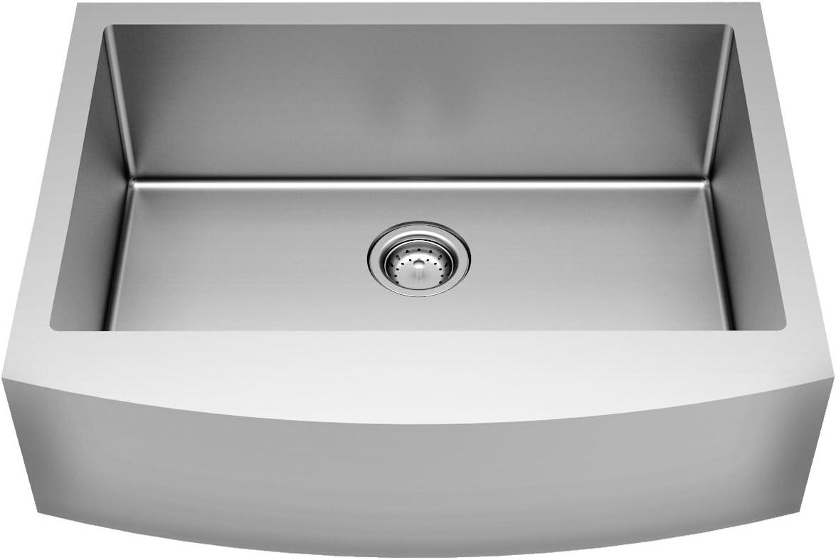 Pekoe 33'' L Farmhouse / Apron Single Bowl Stainless Steel Kitchen Sink