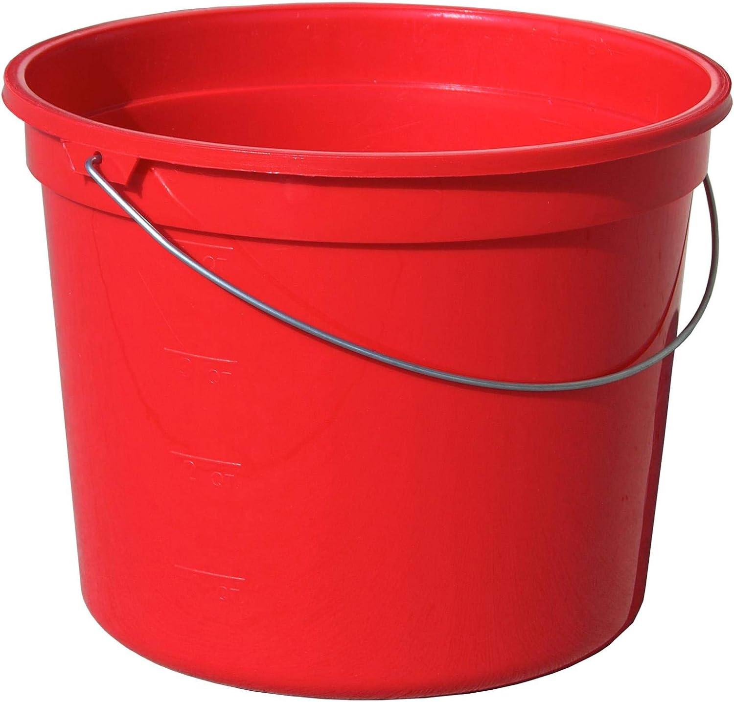 5 qt Encore Plastics 1044480 Red Utility Springform Pail with Handle