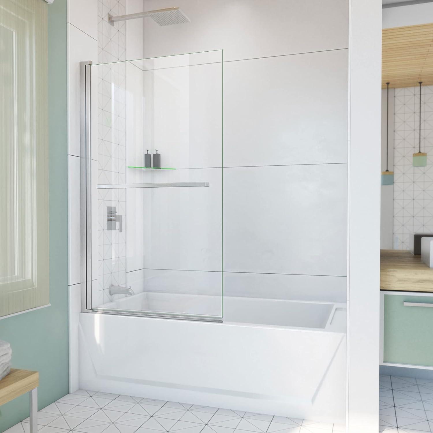 Aqua-Q Swing 58" H Frameless Tub Door