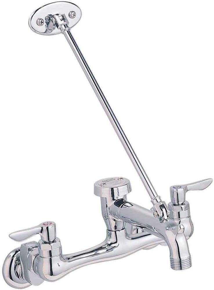 Polished Chrome Double Handle Wall-Mount Utility Faucet