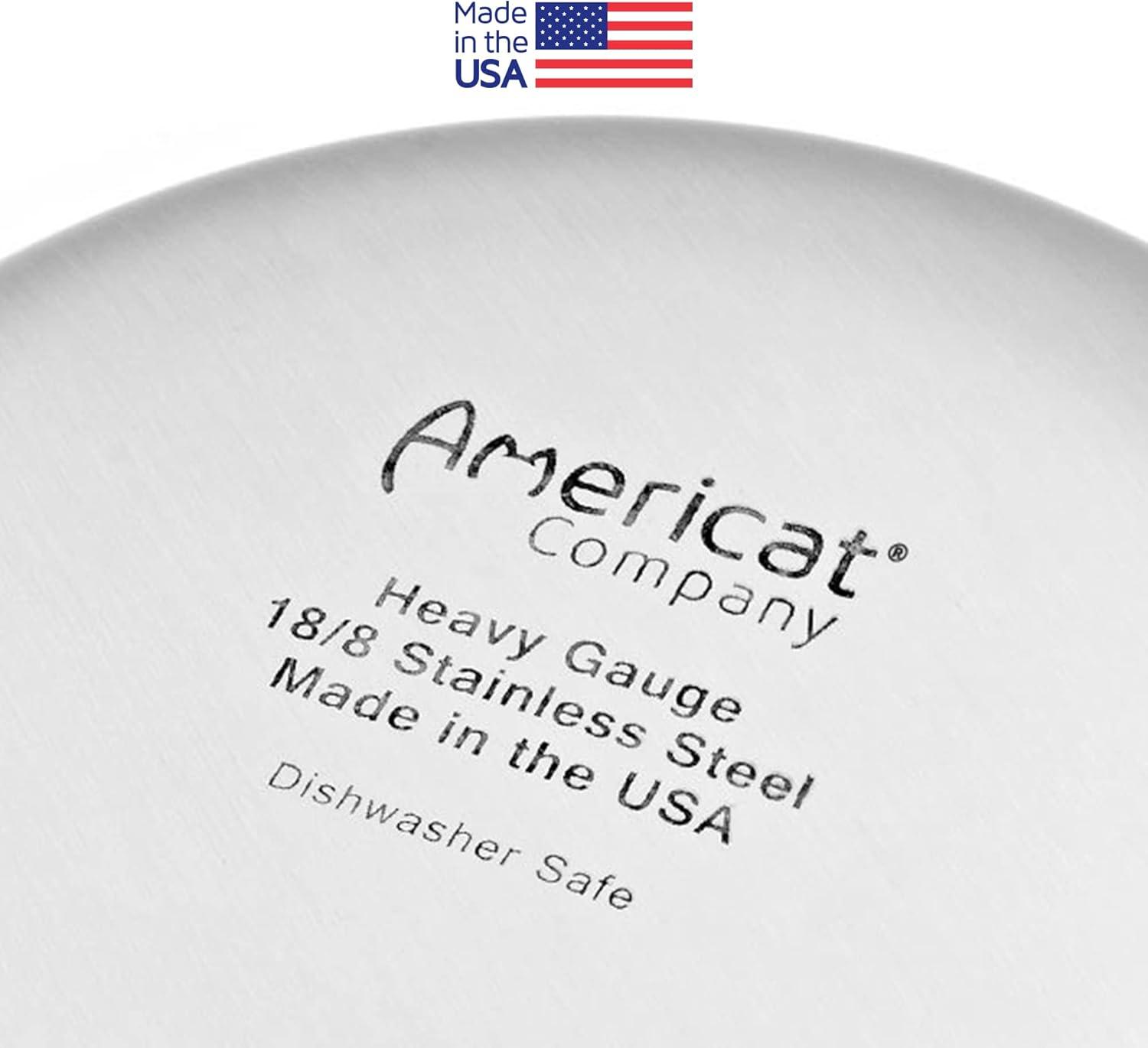 Raised Cat Bowl Stand for Food & Water by Americat – Made in USA – Stainless Steel, Spill-Proof Elevated Feeder, Dishwasher Safe, Human Grade, Whisker Friendly
