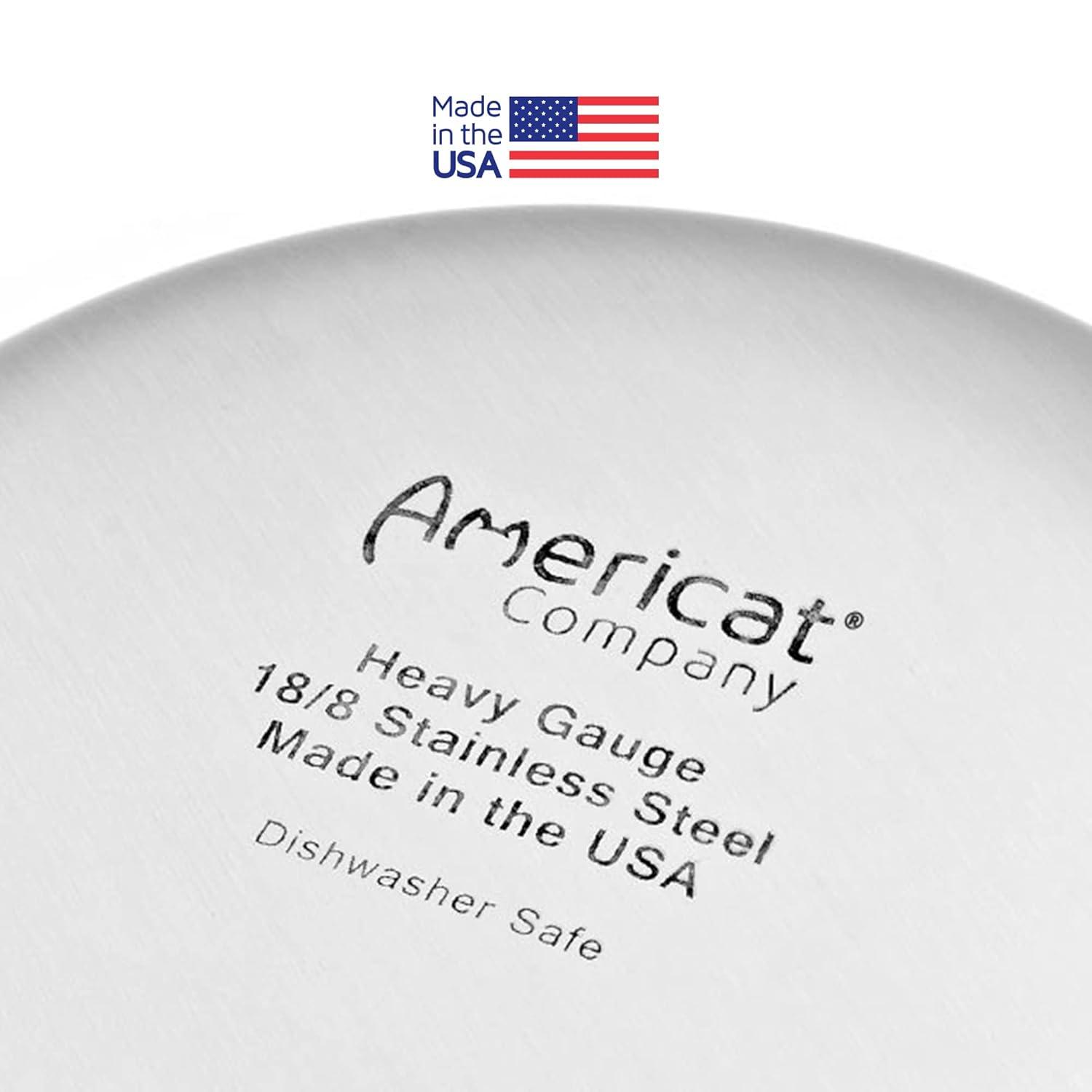 Raised Cat Bowl Stand for Food & Water by Americat – Made in USA – Stainless Steel, Spill-Proof Elevated Feeder, Dishwasher Safe, Human Grade, Whisker Friendly