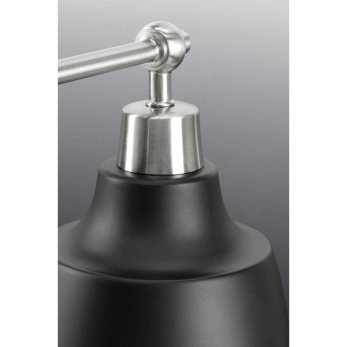 Progress Lighting Bramlett 3-Light Bath & Vanity, Brushed Nickel, Metal Reflector Shades