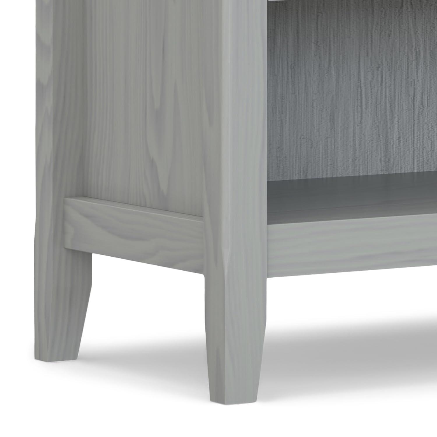 Simpli Home Amherst 24"W 2-Drawer Solid Wood Nightstand with Open Shelf