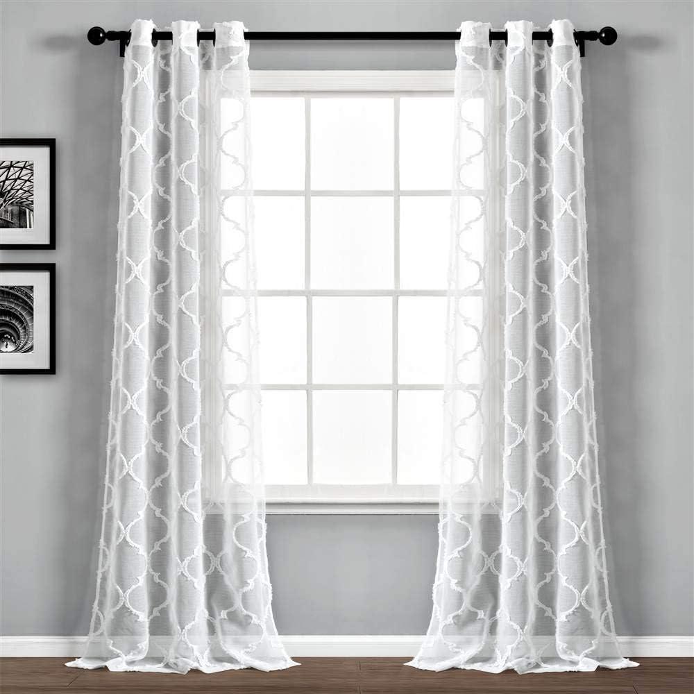 Lush Decor Avon Trellis Sheer Trellis Sheer Curtain Panels (Set of 2)