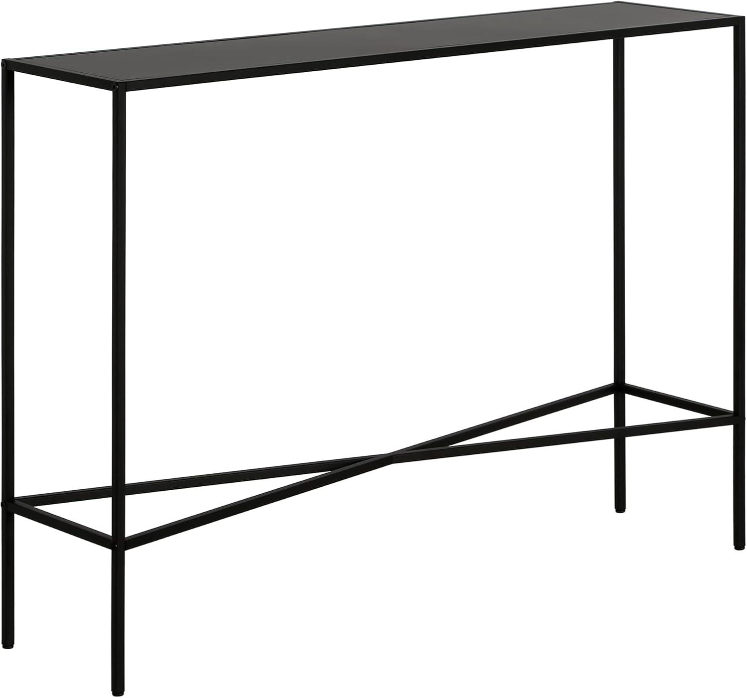 Evelyn&Zoe Henley 42" Wide Rectangular Console Table with Metal Top, Blackened Bronze