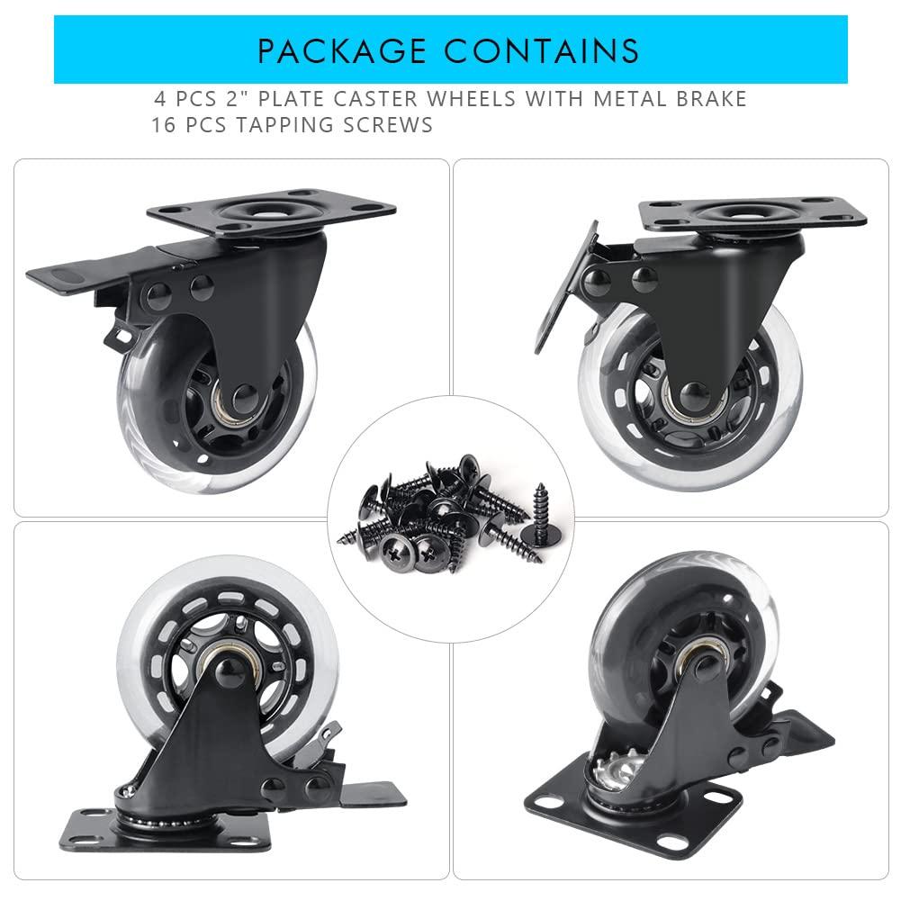 SKYSHALO PVC 3 in Swivel Casters, Orange, 4 Pack