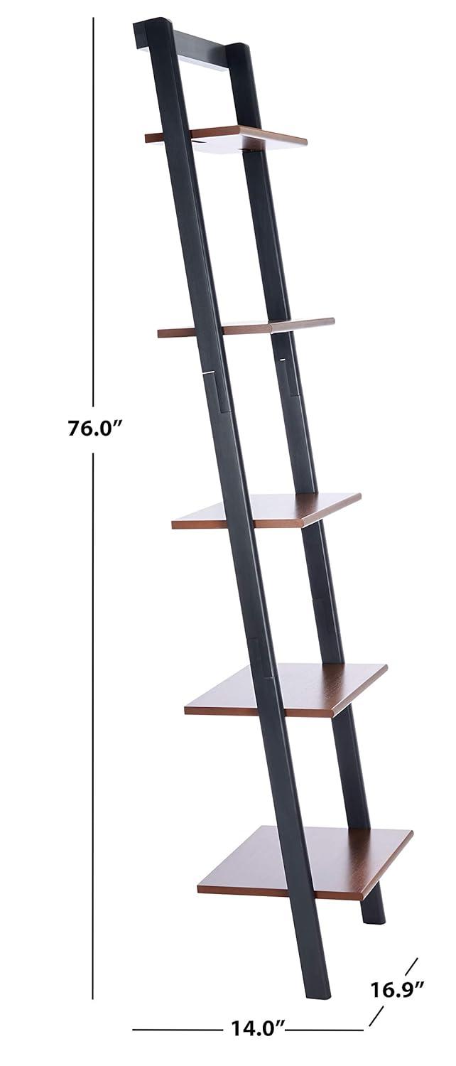 Allaire 5 Tier Leaning Etagere - ETG9400 - Honey Brown/Charcoal - Safavieh