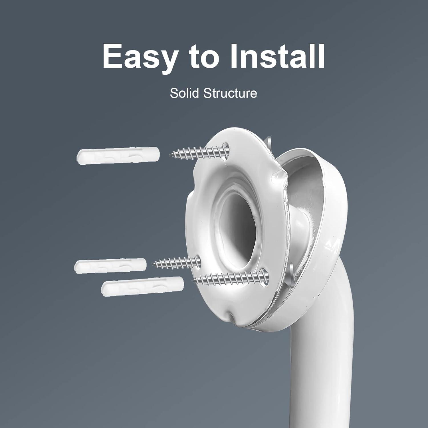 18 Inch Handicap Grab Bars, 2 Pack Stainless Steel Grab Bar for Bathtubs and Showers, Wall Mount Safety Shower Grab Bars for Seniors Injury Elderly, White