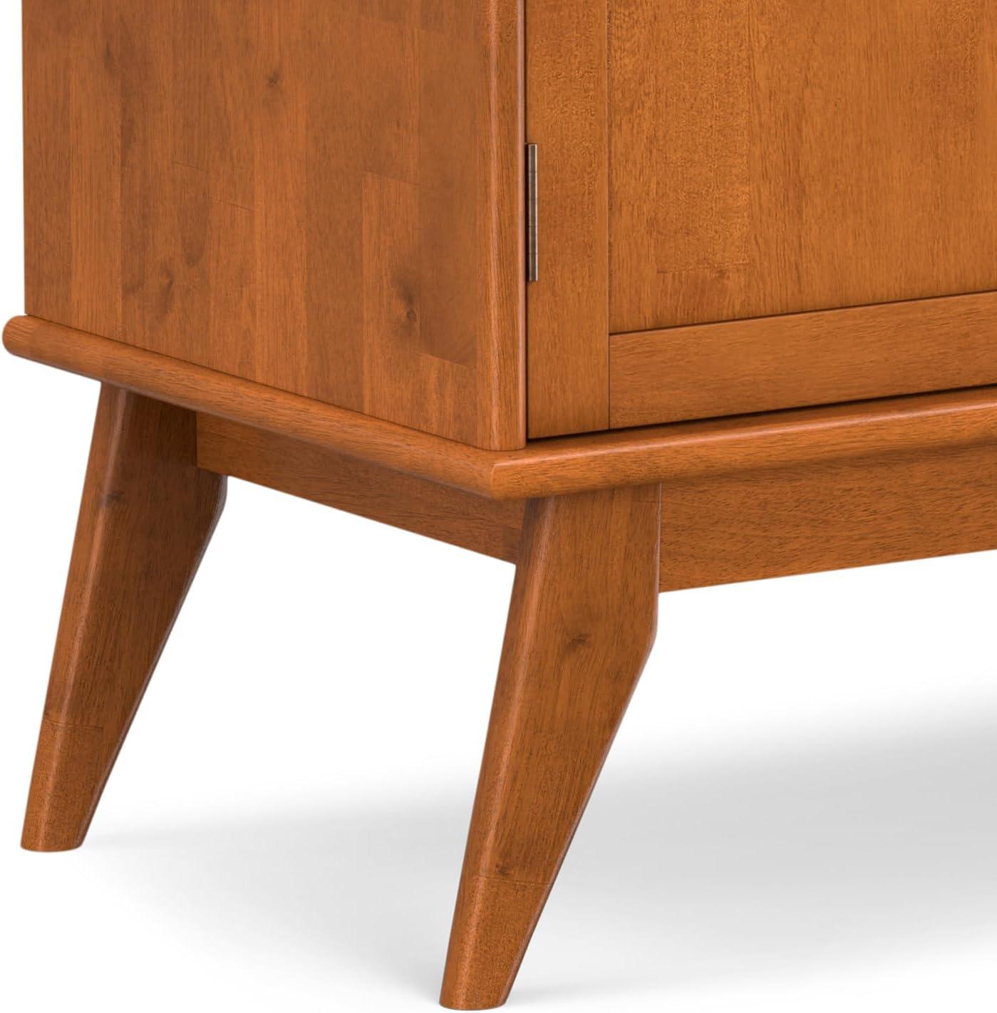 Simpli home Draper SOLID HARDWOOD Mid Century Modern 32 inch Wide Bar Cabinet in Teak Brown