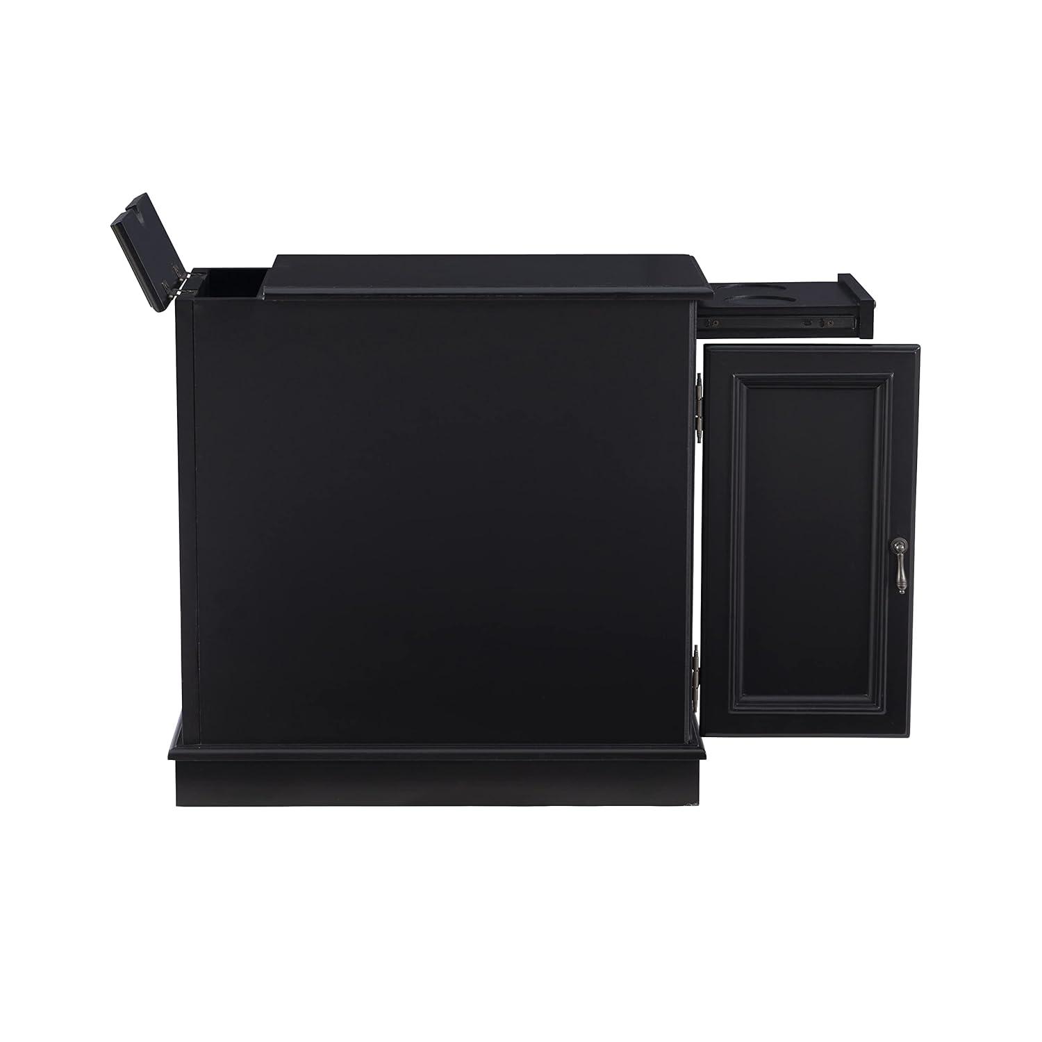 Powell Butler Accent Table with USB and Electrical Charging Station, Black