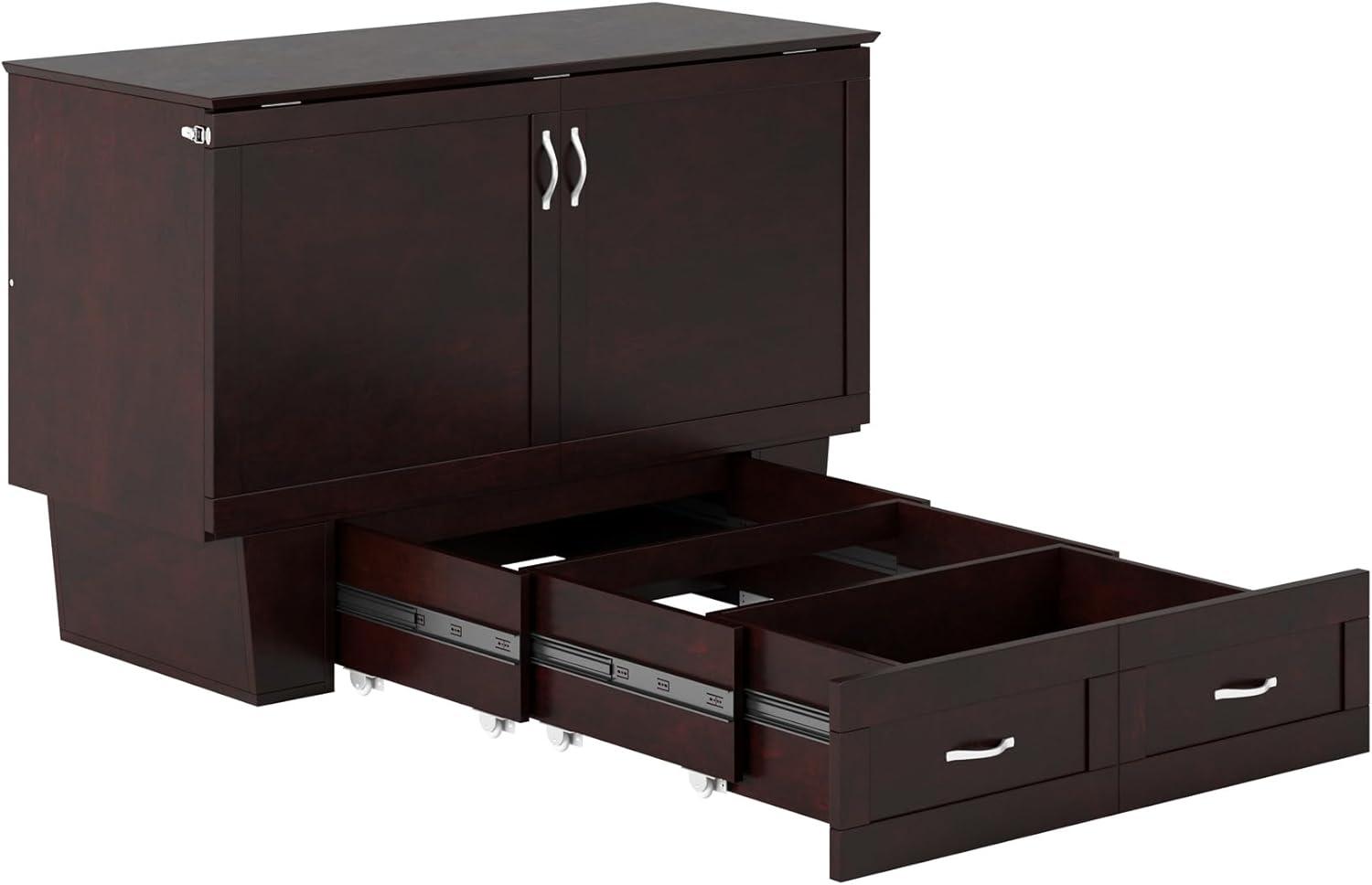 Monroe Murphy Bed Chest Queen Espresso with Charging Station