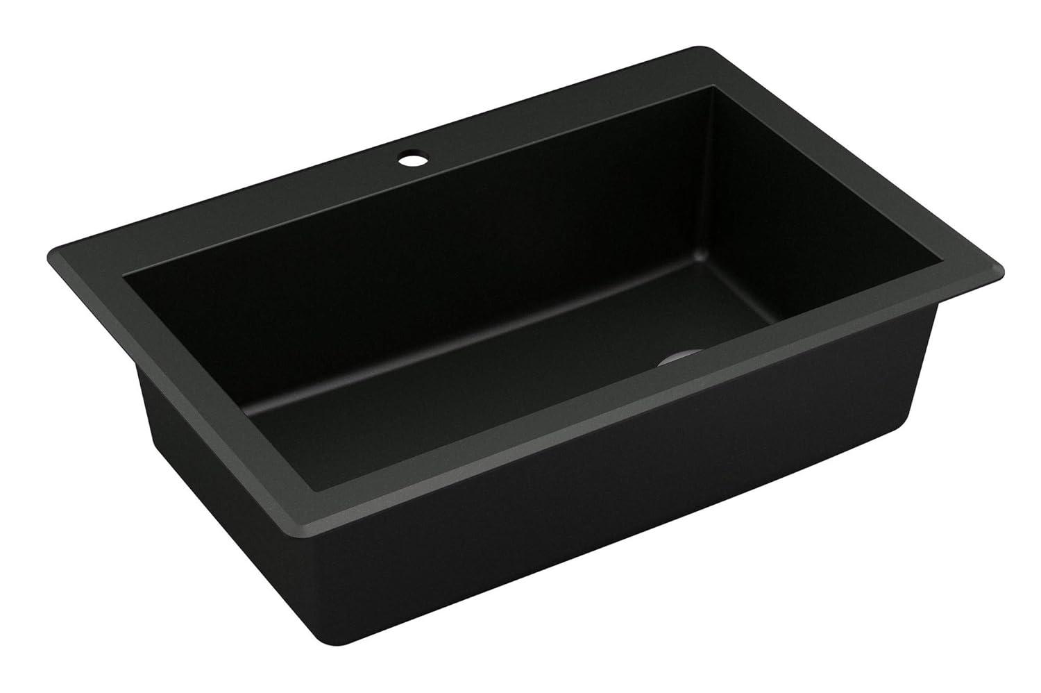 Karran Drop-in Quartz Composite 33'' X 22'' 1-Hole Single Bowl Kitchen Sink