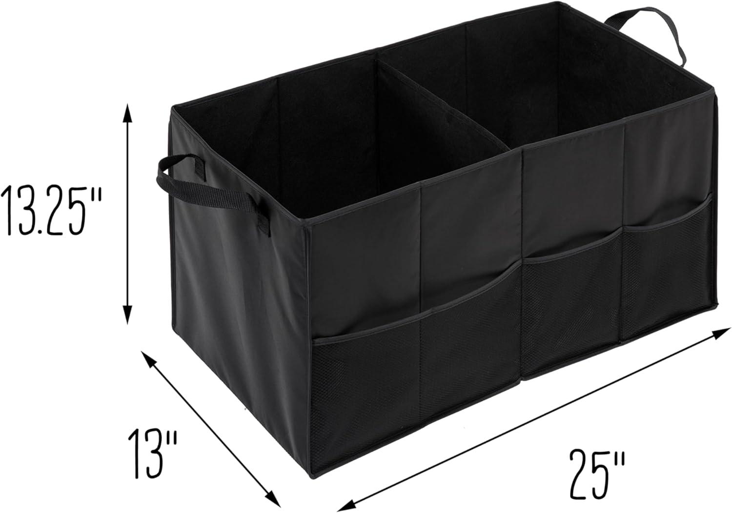 Black Collapsible Trunk Organizer with Mesh Pockets