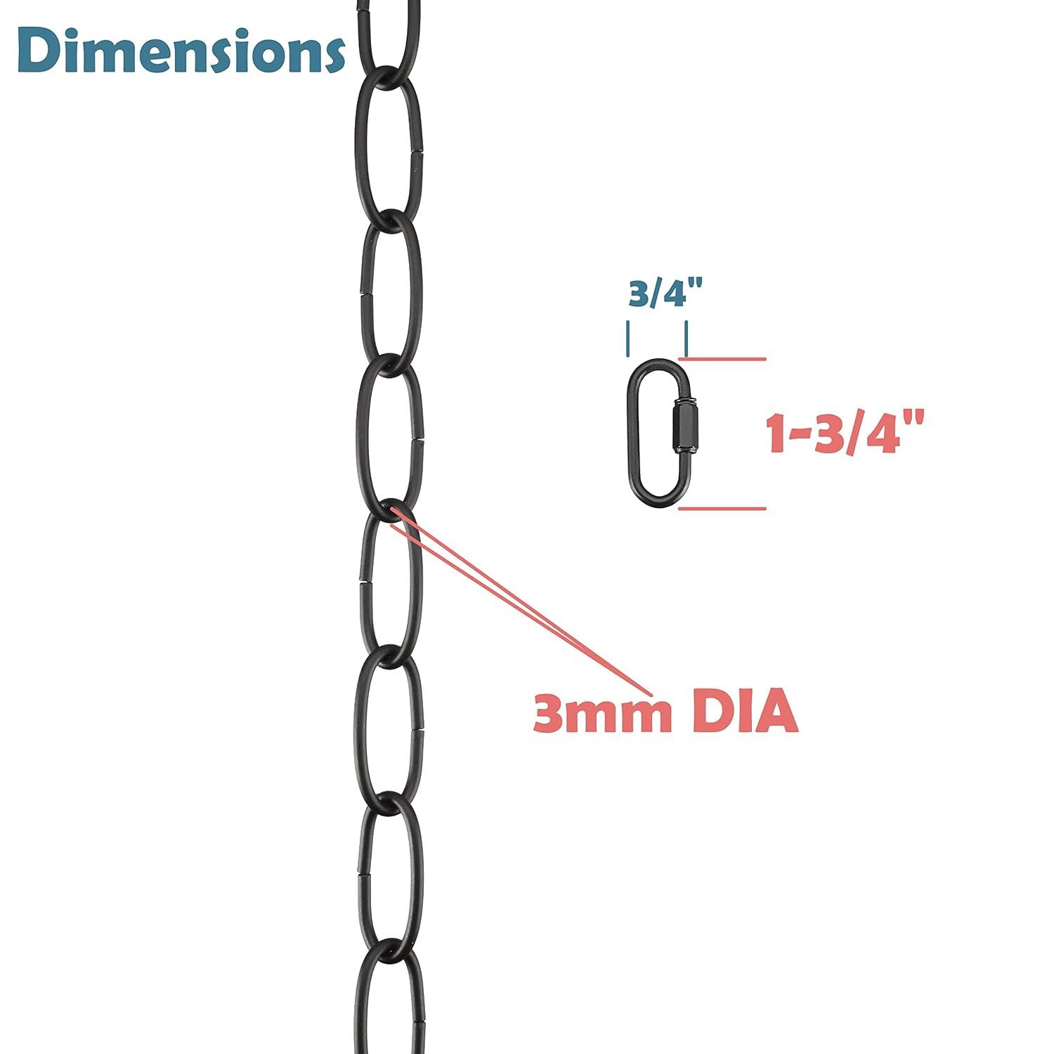 6 Feet Oil Rubbed Bronze Steel Chain with Quick Link Connector