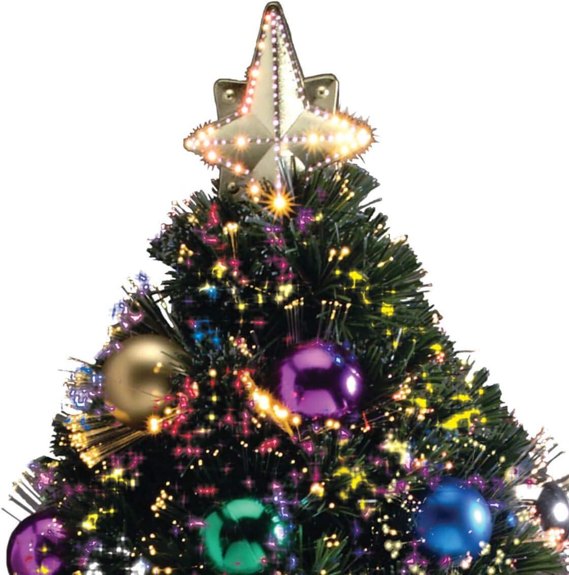 Northwoods Greenery Fiber Optic Christmas Tree with Ball Ornaments, 32-in. Tall