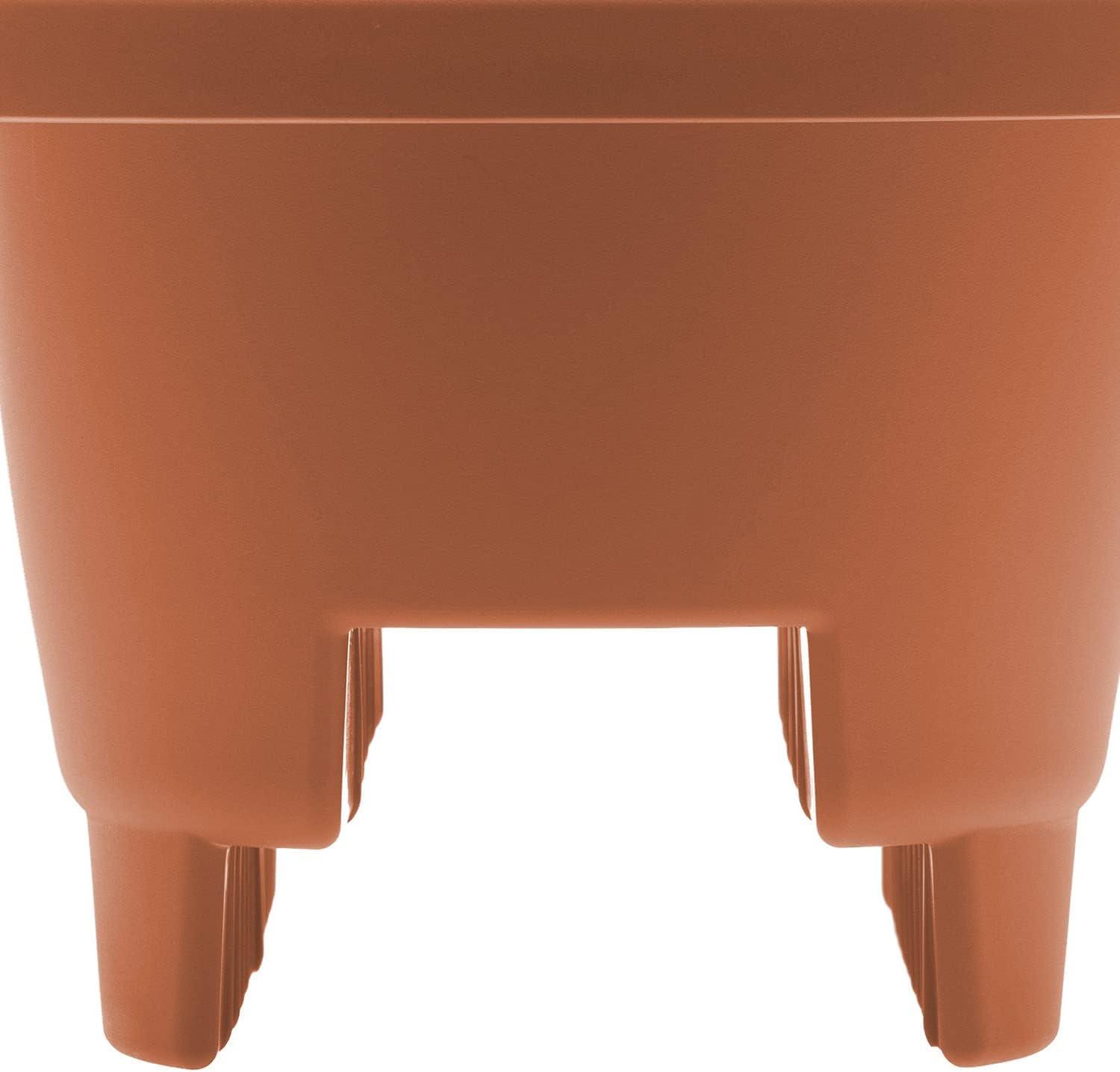 Terra Cotta Resin 12" Round Deck Rail Planter