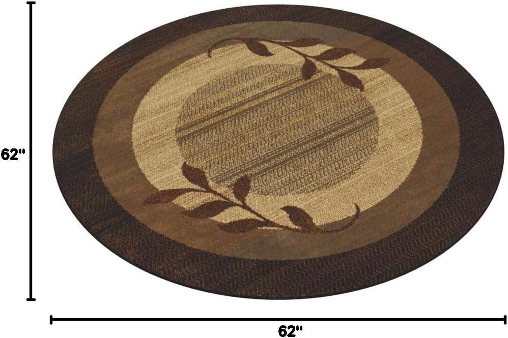 Home Dynamix Royalty Clover Contemporary Geometric Border Area Rug, Brown/Blue, 5'2" Round