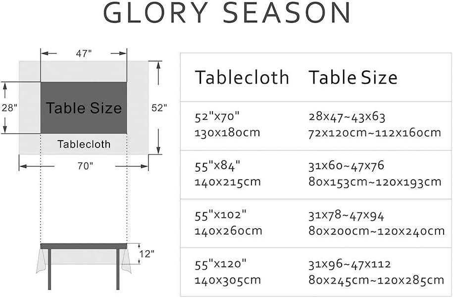 GLORY SEASON Rustic Tablecloth Classic French Village Printed Linen Fabric Table Cover Farmhouse Decoration 52x70 Inches Rectangle/Oblong Blue for Kitchen Dining