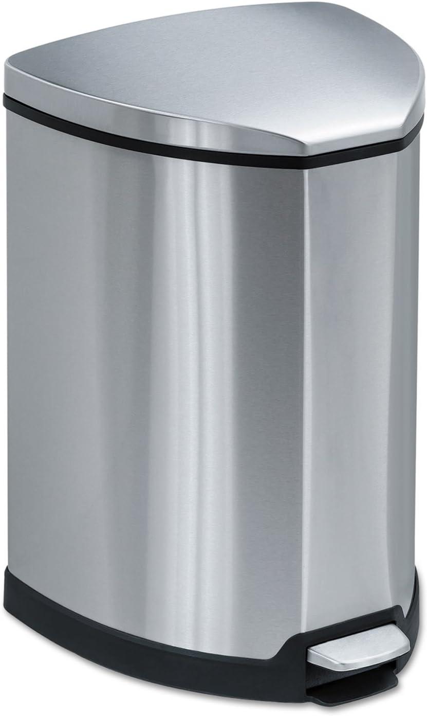 Fingerprint Resistant Stainless Steel Pedal Trash Can, 4-Gallon, Silver