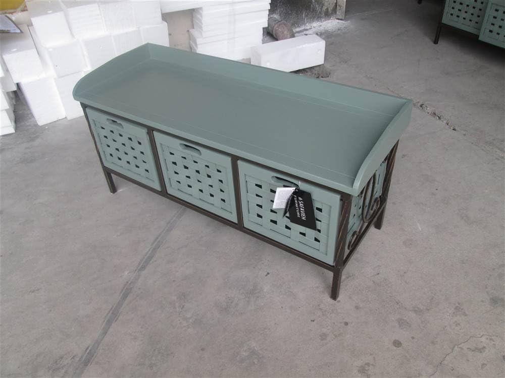 Isaac 3 Drawer Wooden Storage Bench - Teal - Safavieh