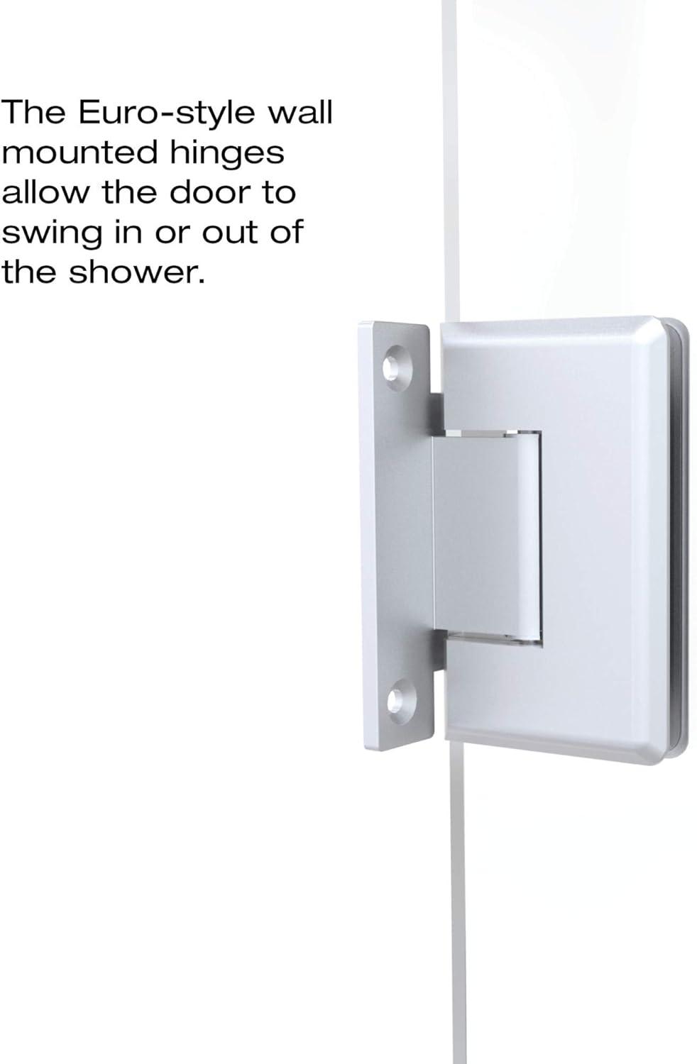 Celesta 58" W x 76" H Hinged Semi-Frameless Shower Door