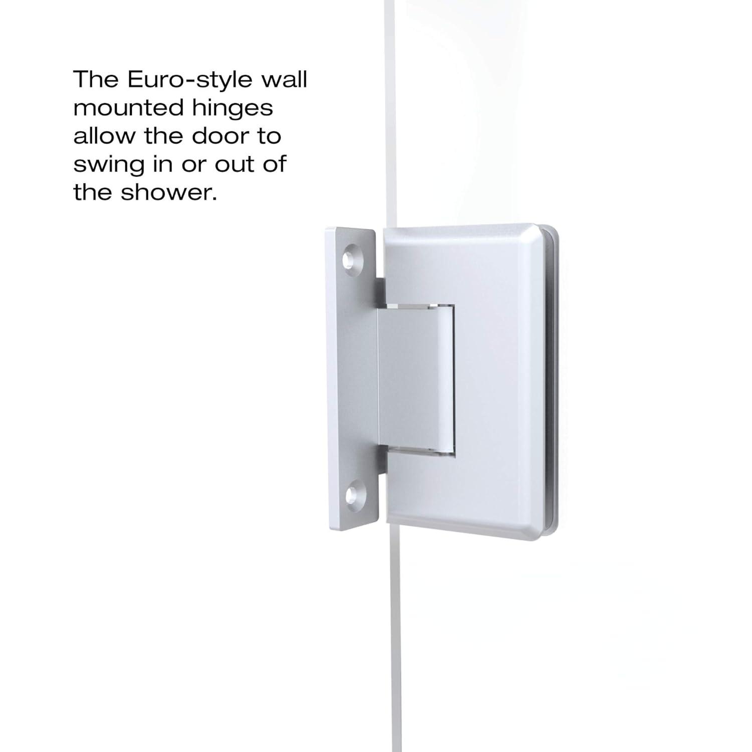 Celesta 58" W x 76" H Hinged Semi-Frameless Shower Door