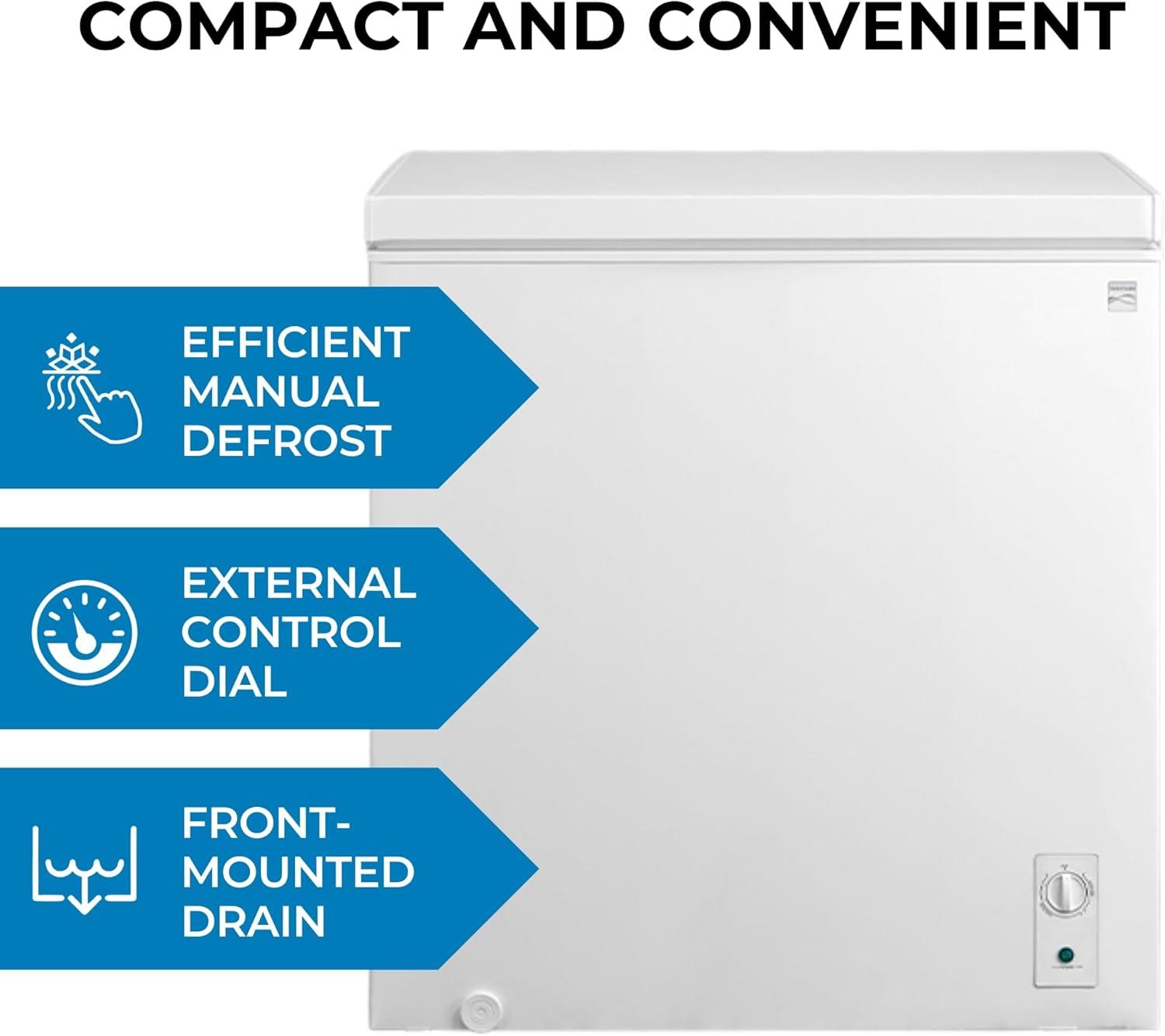 Compact White Convertible Refrigerator/Freezer with Stay-Open Lid