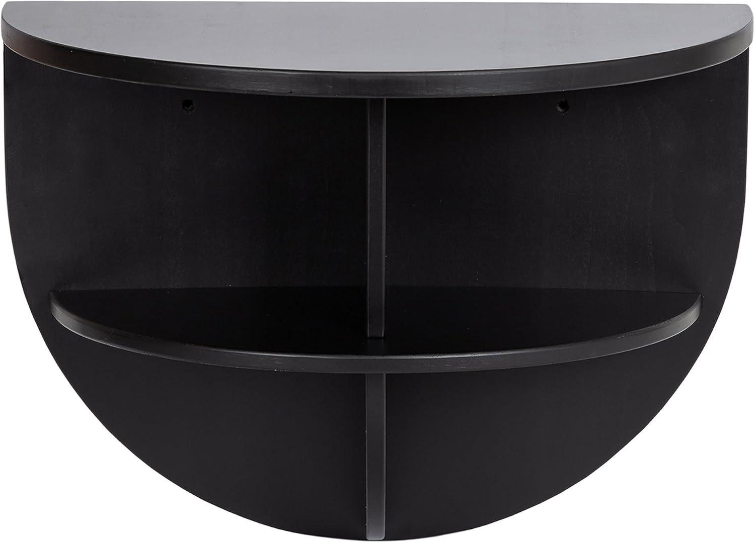 Kate and Laurel Jalla Half Circle Wood Floating Side Table, 18x14, Rustic Brown