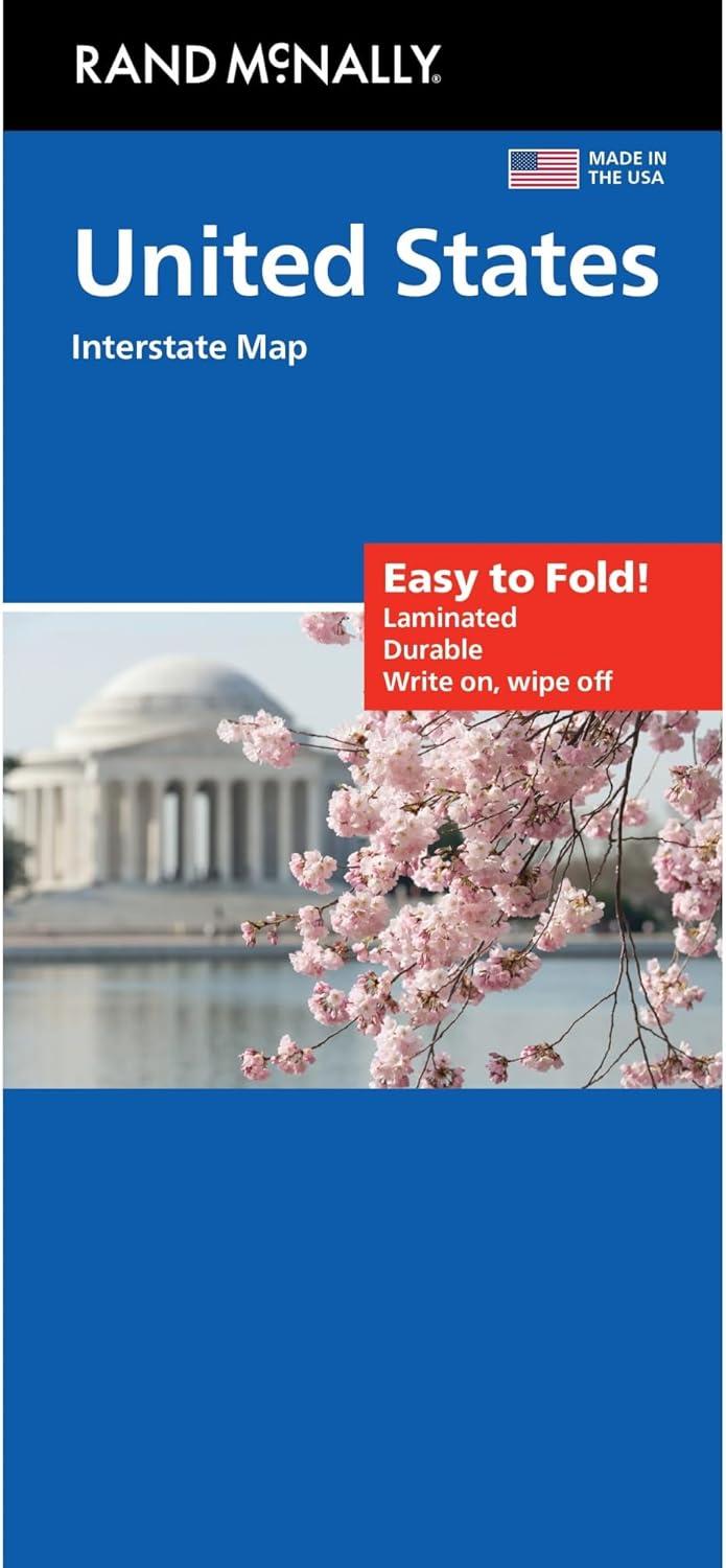 United States Laminated Foldable Map with Quick-Reference Legend