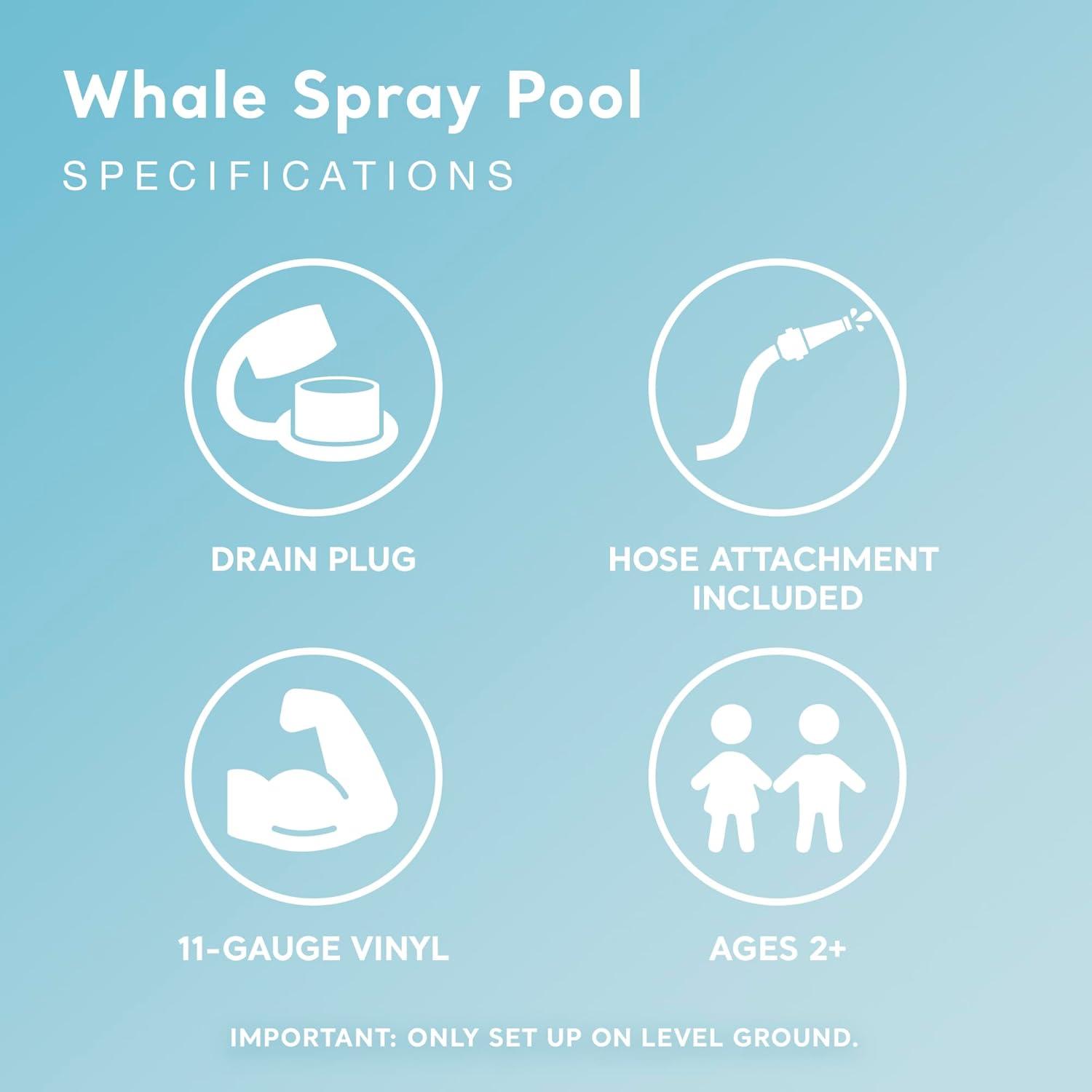 Intex Intex 57440EP 79" x 77" x 36" Inflatable Whale Spray Kiddie Pool for Kids 2+