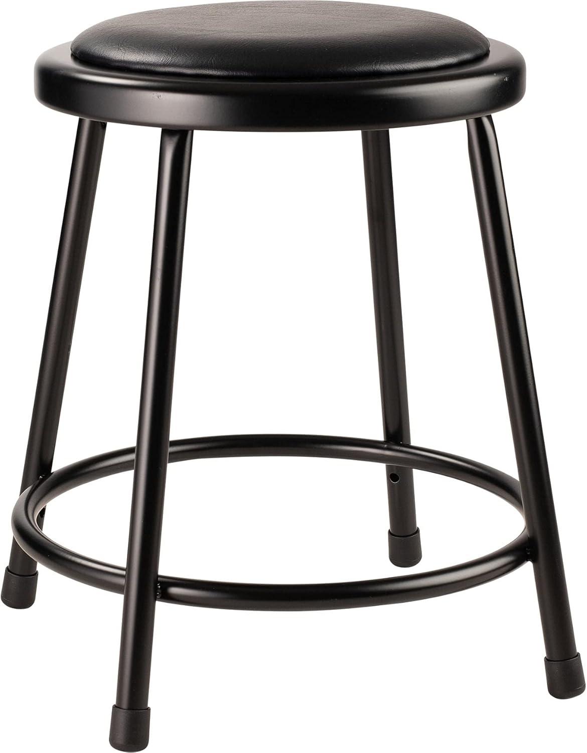 24" Heavy Duty Vinyl Padded Steel Stool - Black