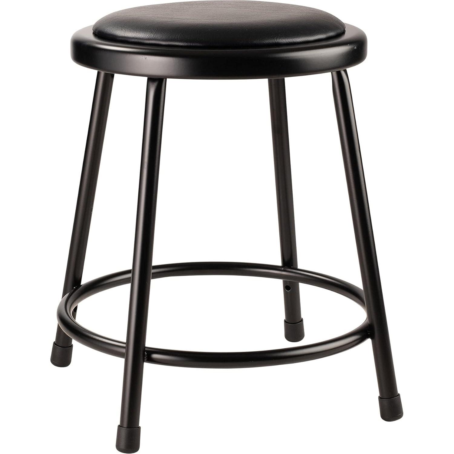 National Public Seating 6400 Series Heavy Duty Vinyl Padded Steel Lab Stool with Footing