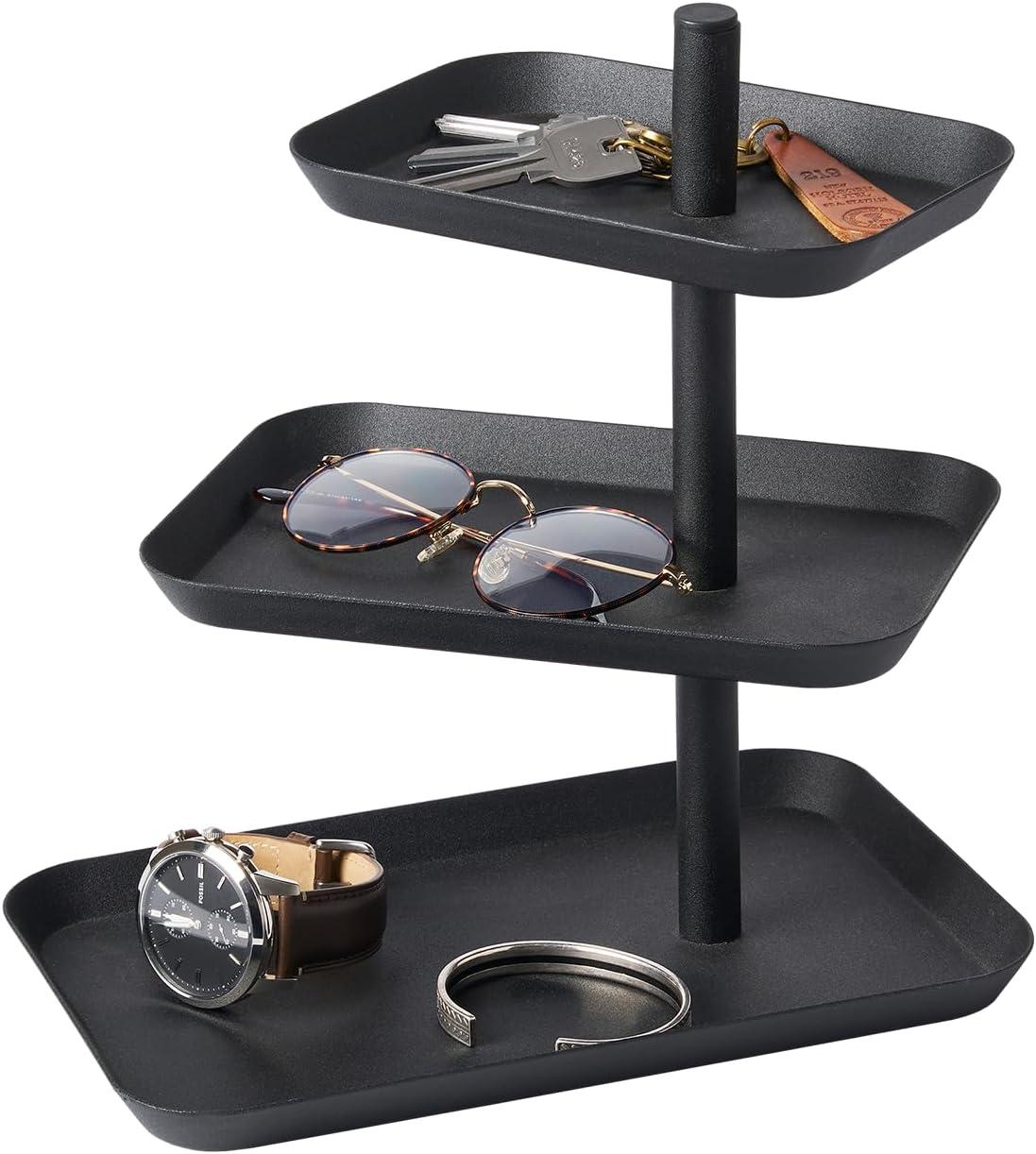 Yamazaki Home 3-Tier Accessory Tray - Jewelry Holder & Storage Organizer, Steel