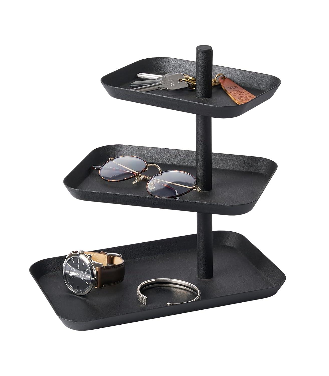 Yamazaki Home 3-Tier Accessory Tray - Jewelry Holder & Storage Organizer, Steel
