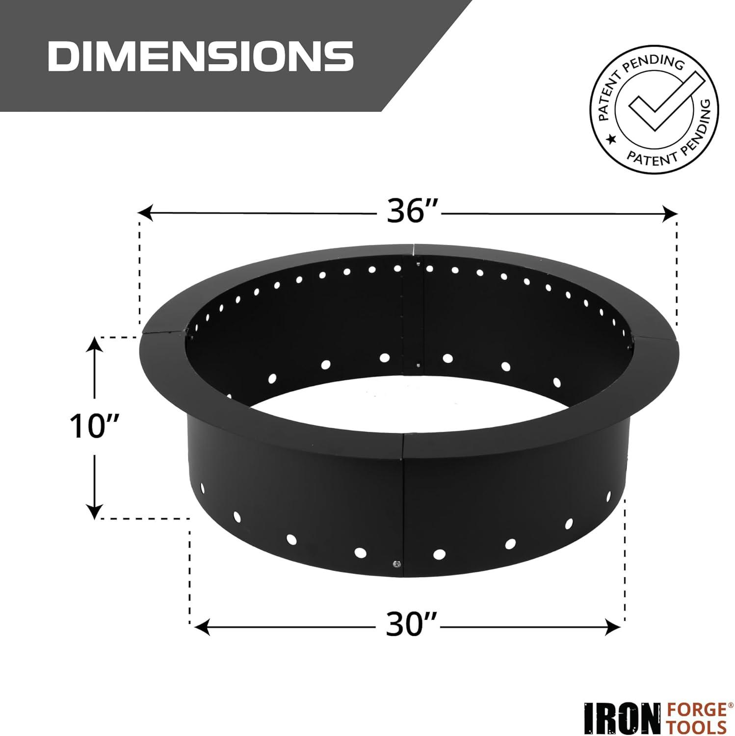 Black Heavy Duty Steel Smokeless Fire Pit Ring