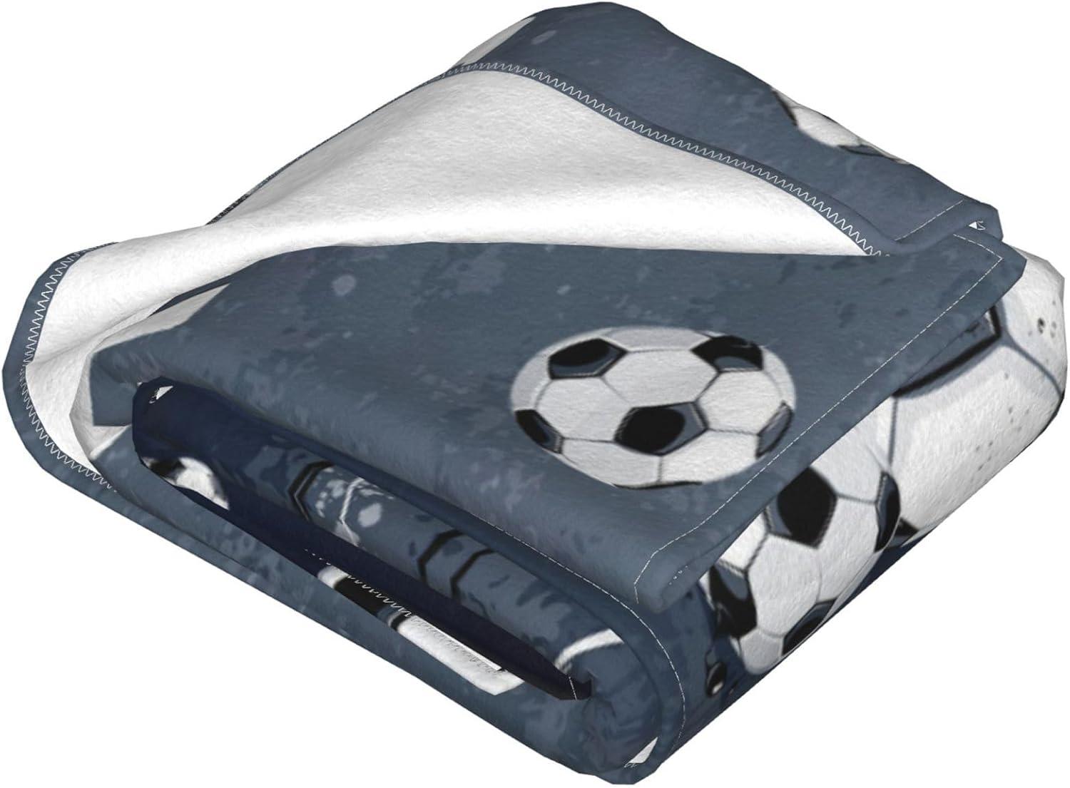 Soccer Blanket Soccer Ball Decor Throw Blanket Football Blanket Gifts for Girls Boys Soccer Lover Winter Bedding Super Warm Soft Plush Lightweight Fleece Flannel Blanket for Kids Men Women 50"X40"