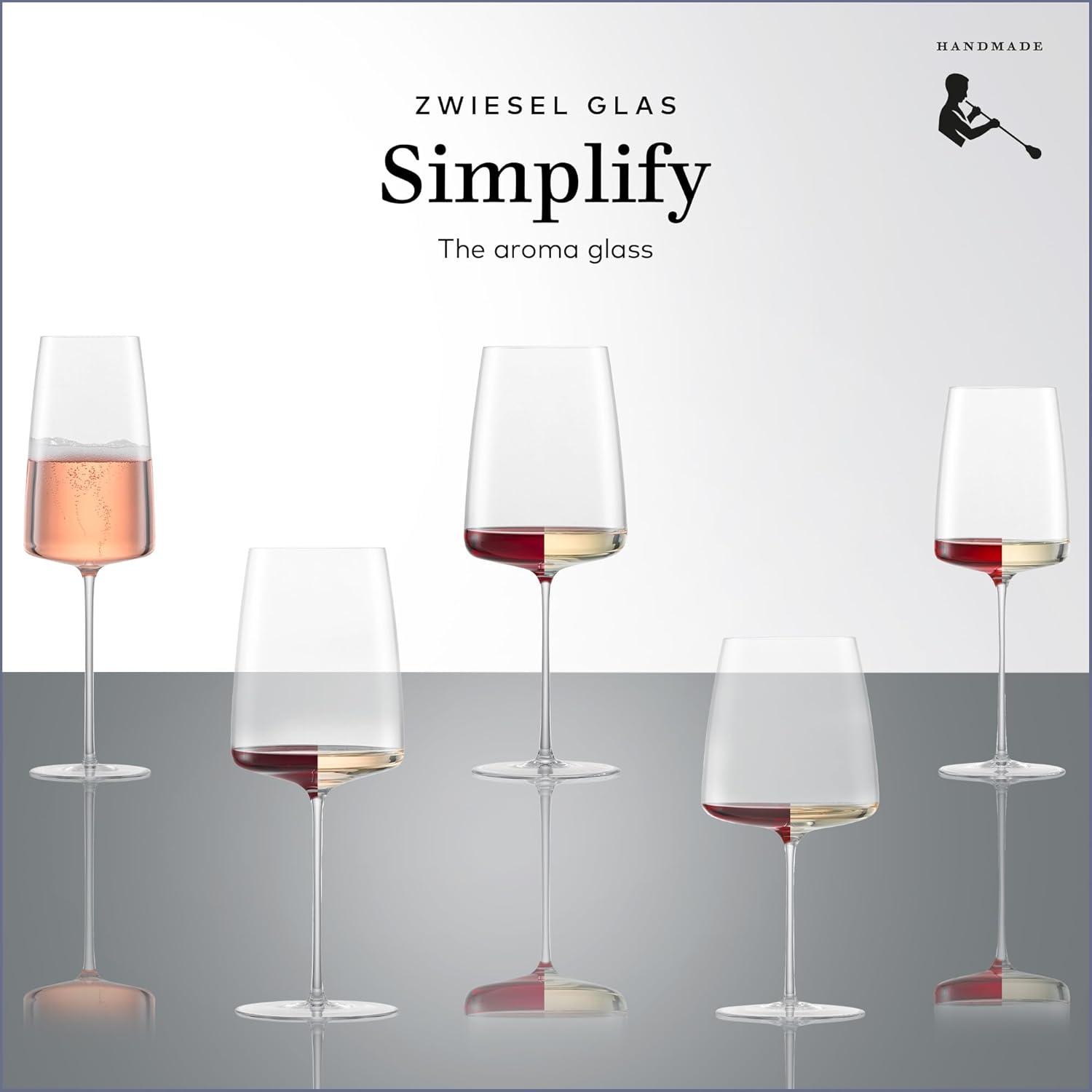 Simplify Transparent Red Wine Glass Set, 18.8oz