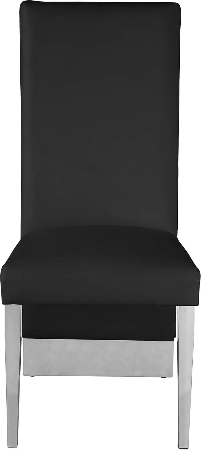 Meridian Furniture Porsha 19"H Black Vegan Leather Dining Chair (Set of 2)