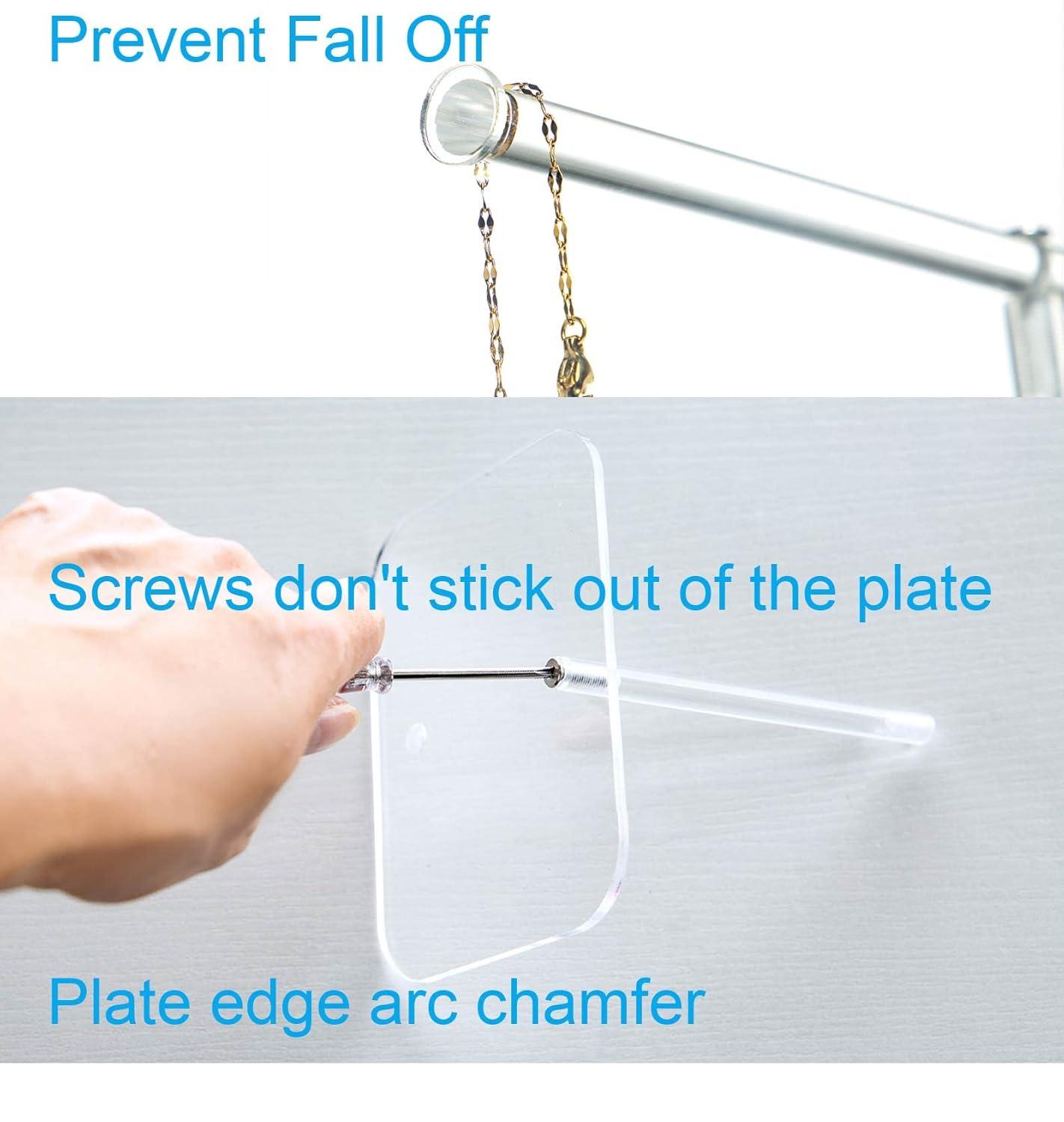 Premium Jewelry Stand , Solid Clear 2-Tier Acrylic Jewelry Organizer Stand & Bracelet holder Stand for Necklace Display, Ring & Watch Display