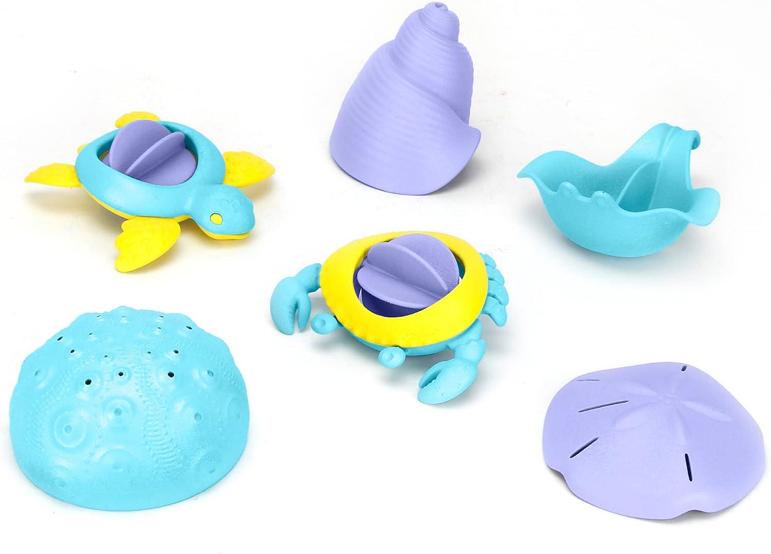 Green Toy: Sea Life Set, 6 Piece Bath Set