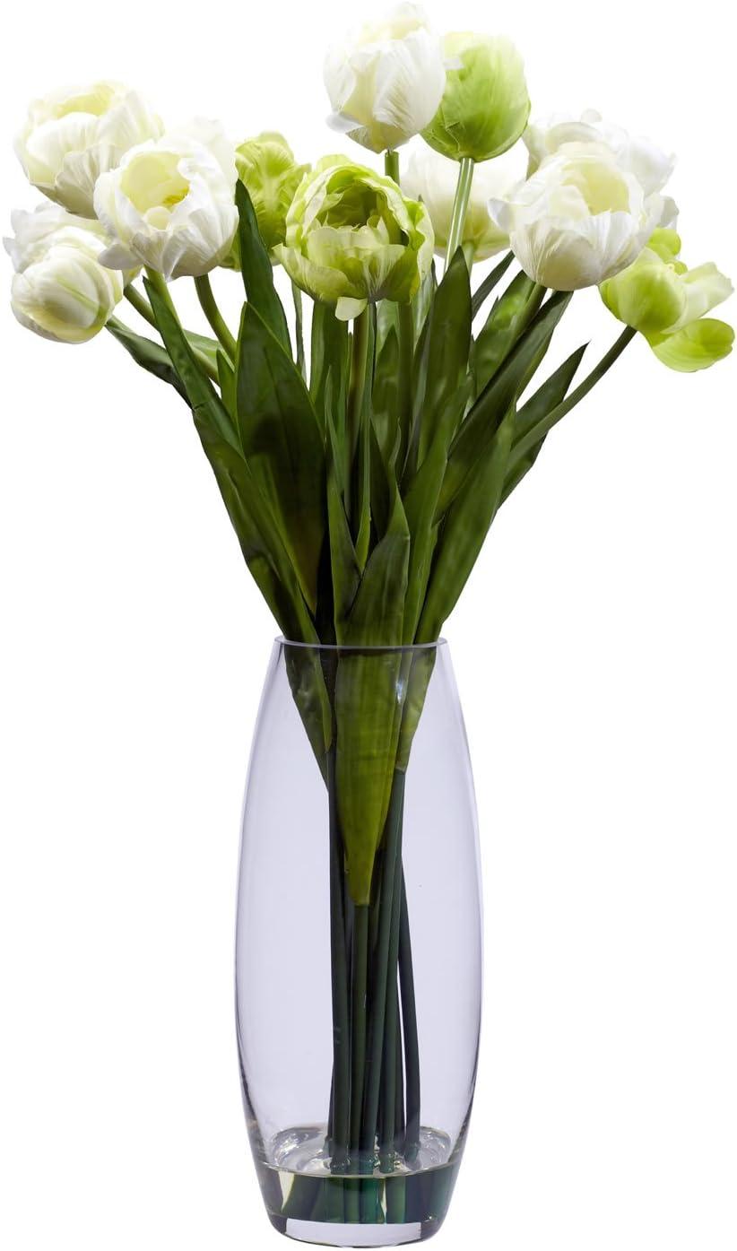 Nearly Natural Tulip with Vase Silk Flower Arrangement