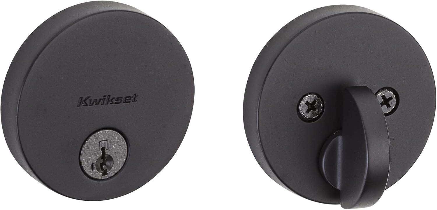 Matte Black Single Cylinder Round Deadbolt Lock