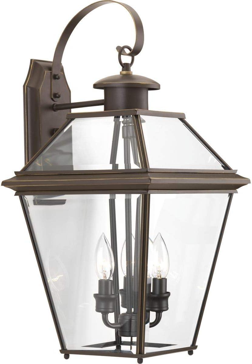 Elegant Antique Bronze Outdoor Wall Lantern with Beveled Glass