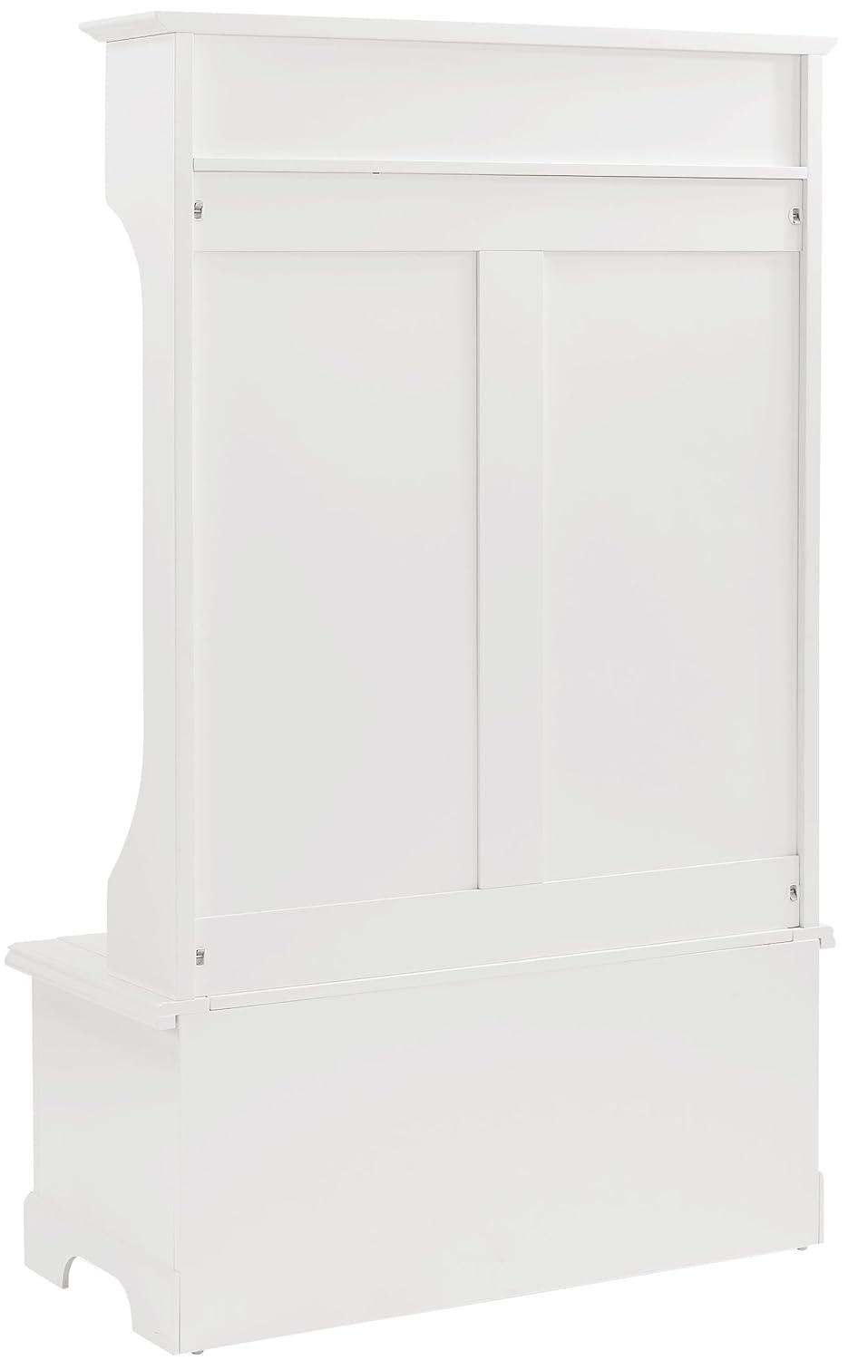 Campbell Hall Tree White - Crosley: Foyer Seating, Coat Hooks, Storage Bench, Cubbies