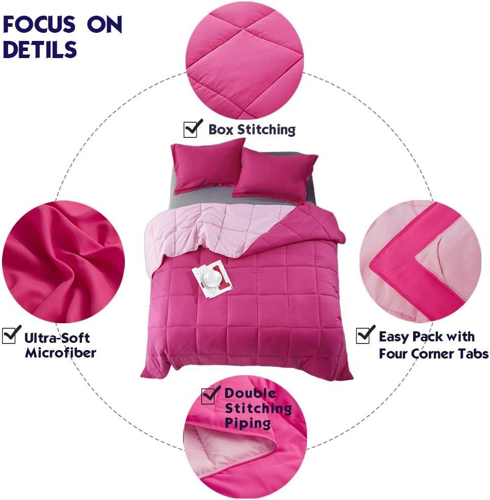 Homechoice International Group 3pc Comforter Set - All Season Reversible Down Alternative Comforter with Two Shams - Breathable, Soft, Fluffy