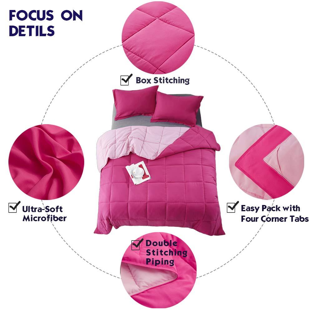 Homechoice International Group 3pc Comforter Set - All Season Reversible Down Alternative Comforter with Two Shams - Breathable, Soft, Fluffy