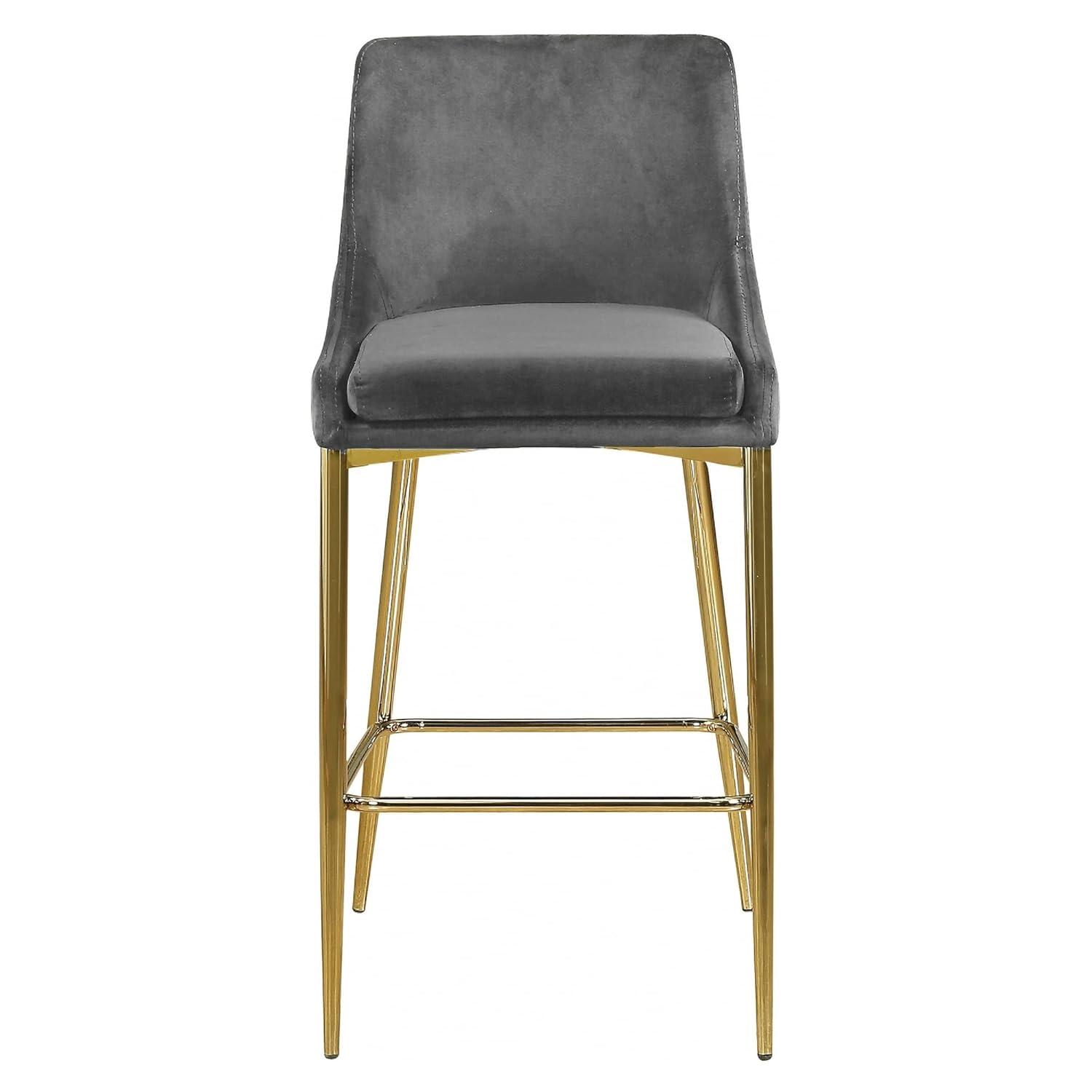 Meridian Furniture,Karina Grey Velvet Stool, Set of 2